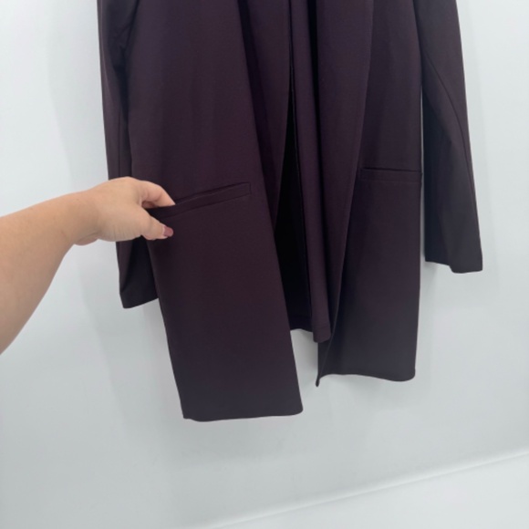 Eileen Fisher Coat Women Large Brown Lightweight Topper Midi Office Career - Picture 3 of 10